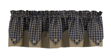 Sturbridge Navy Valance - Point Park Designs - The Fox Decor